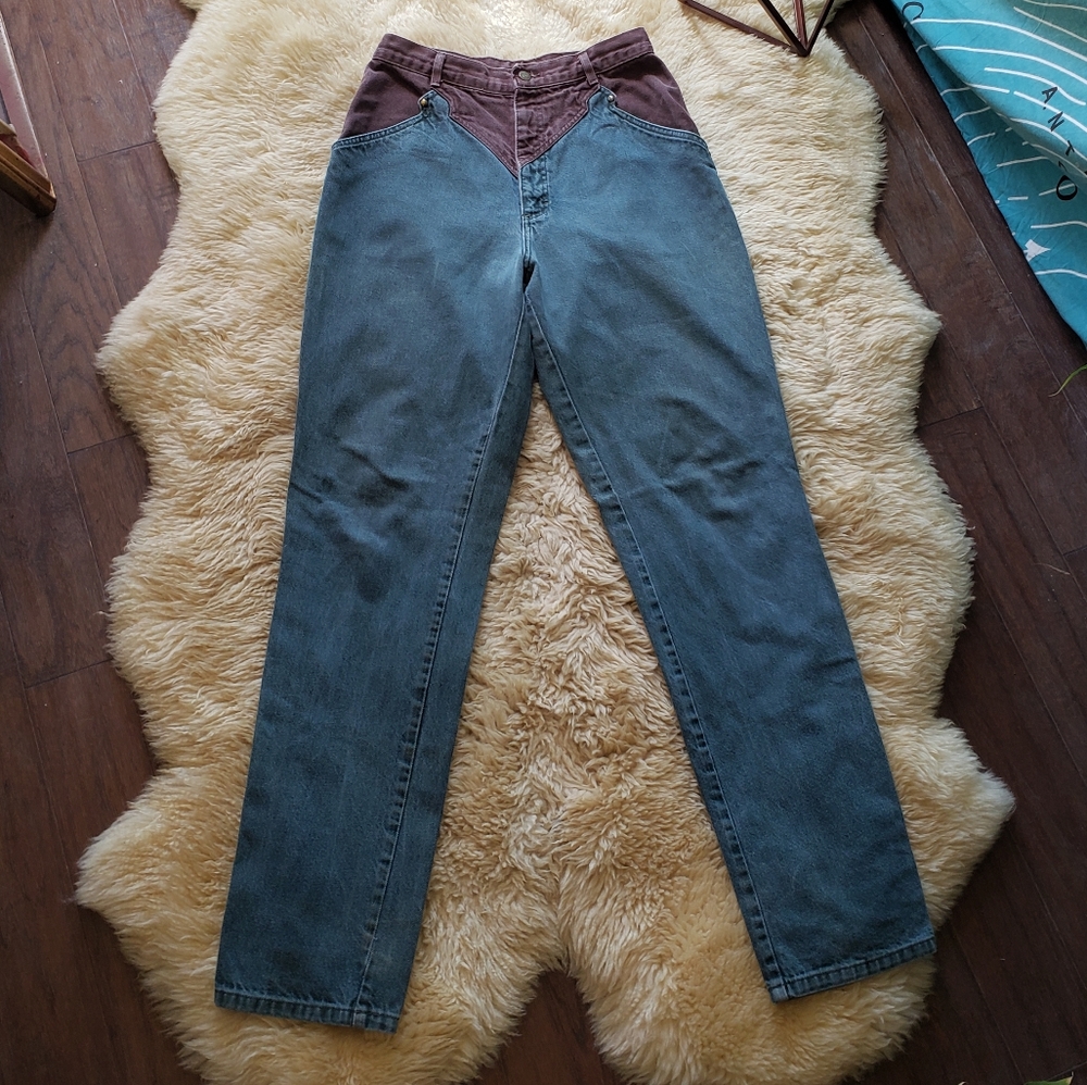 Ultra High Rise Two Tone Bareback Roper Jeans!! - Picture 3 of 7